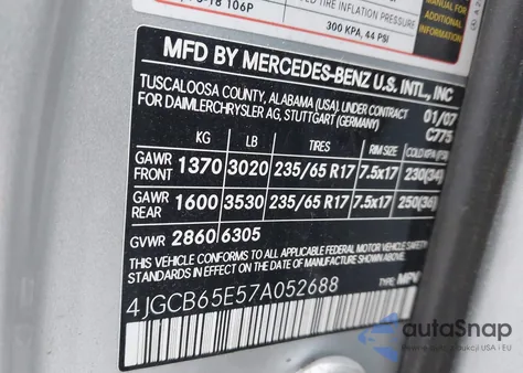 2007 Mercedes-Benz R 350 4Matic z USA, uszkodzony, nr VIN 4JGCB65E57A052688